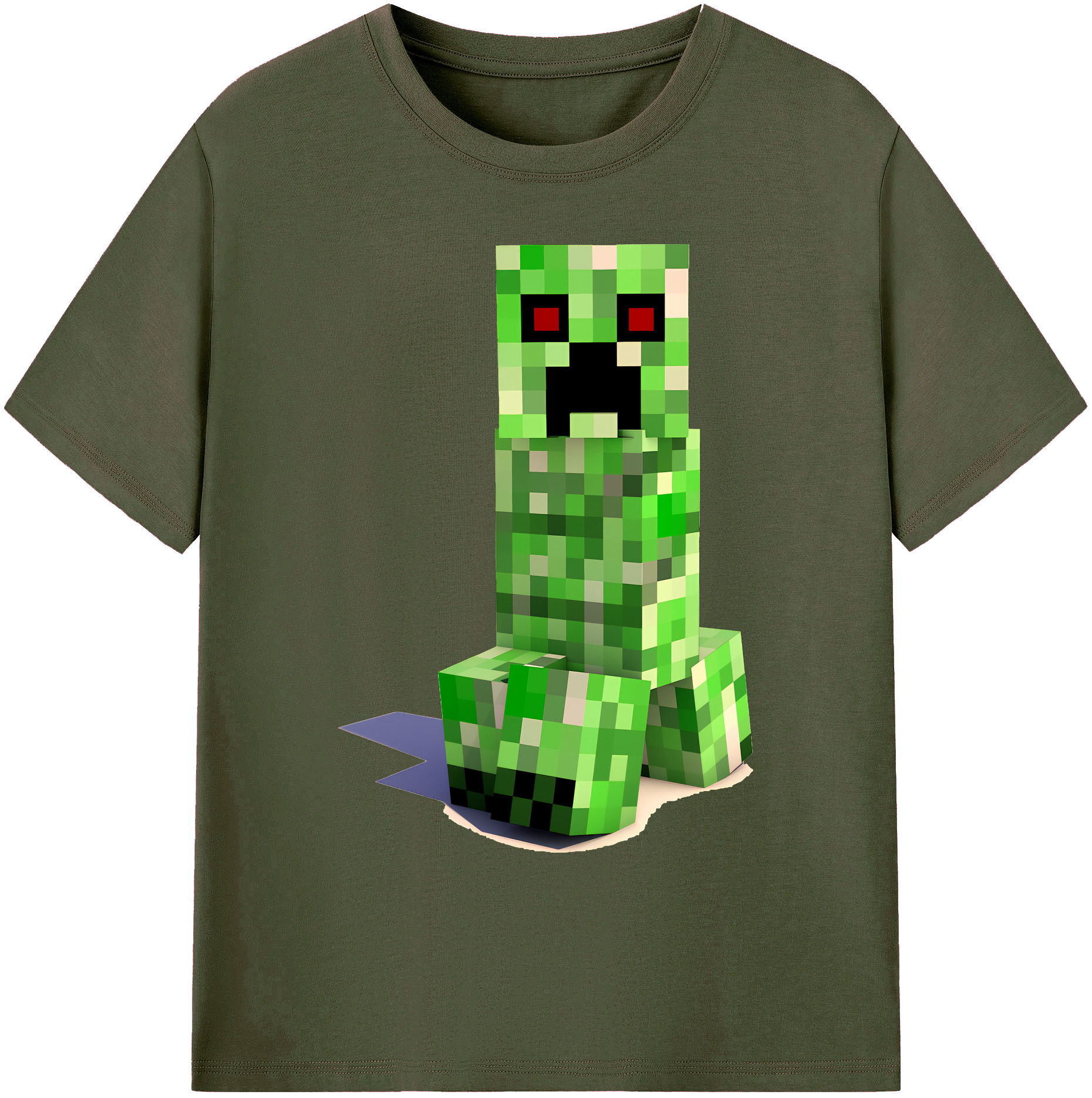 （画像用） マインクラフト ブロックの世界 Minecraft MC Block world 綿100％ メンズ半袖Tシャツ｜肌触りやわらか＆通気性